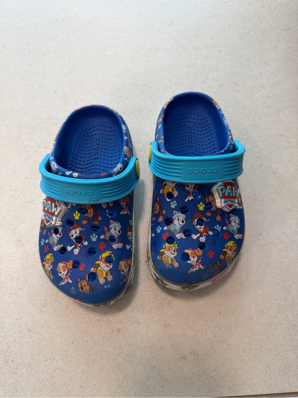 CROCS Blue PAW Patrol Printed Kids Clogs with Aqua Strap